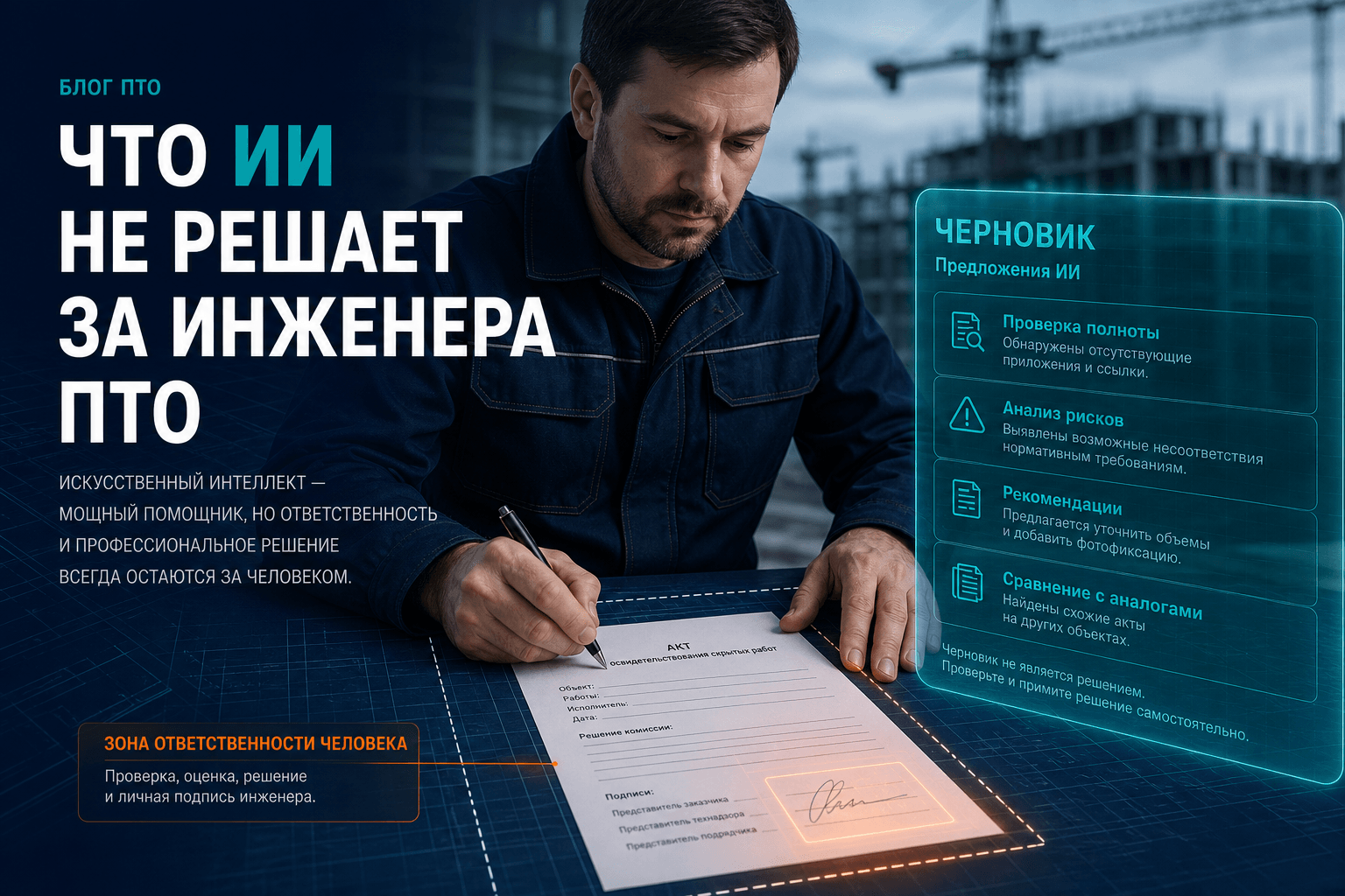 Что ИИ не должен решать за инженера ПТО: границы ответственности