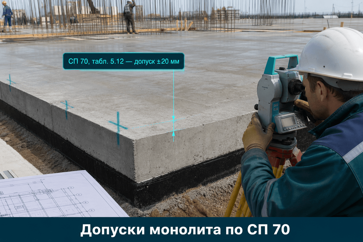 Допуски на монолитные конструкции по СП 70: таблица для приёмки и ИД