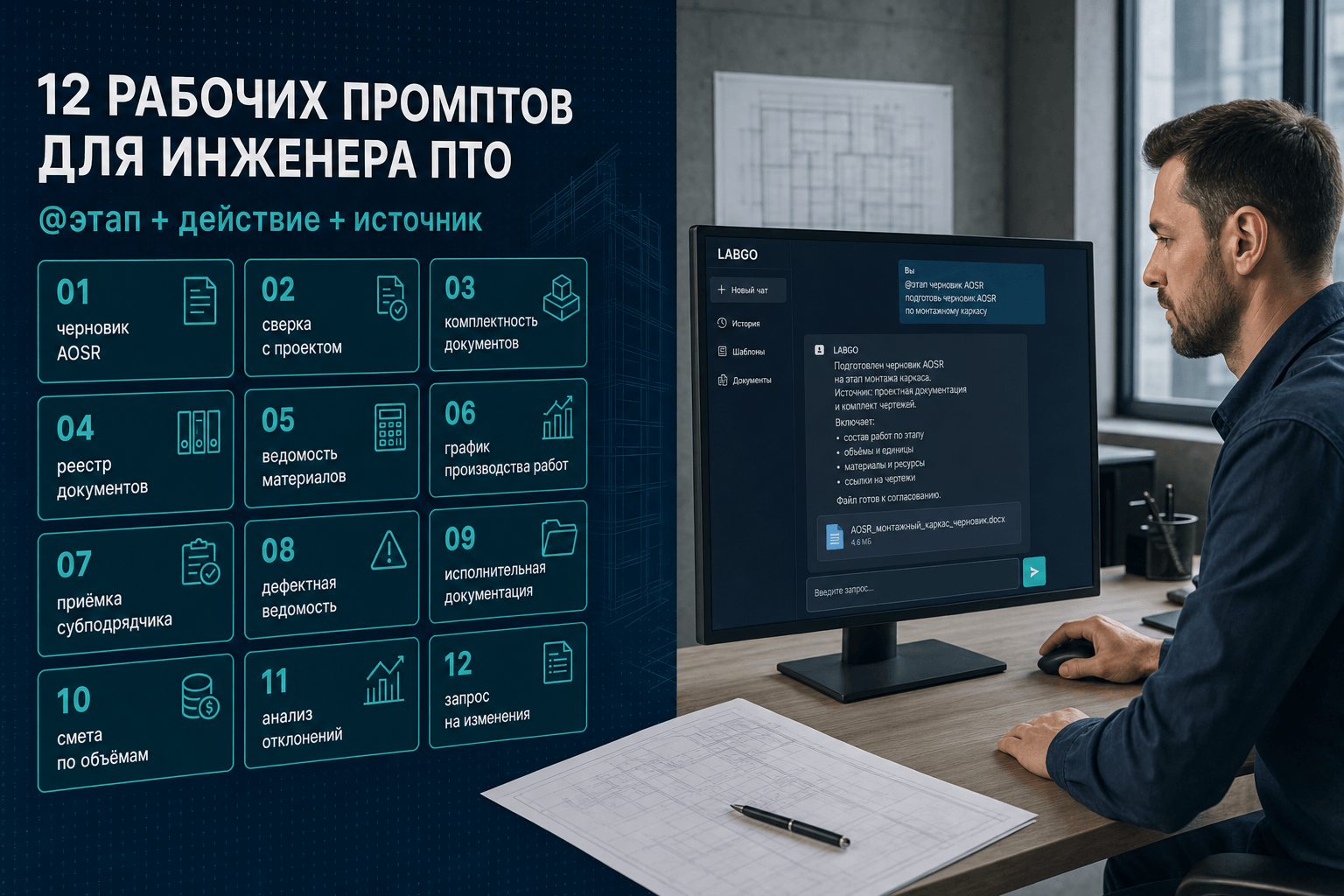 Двенадцать рабочих промптов для инженера ПТО