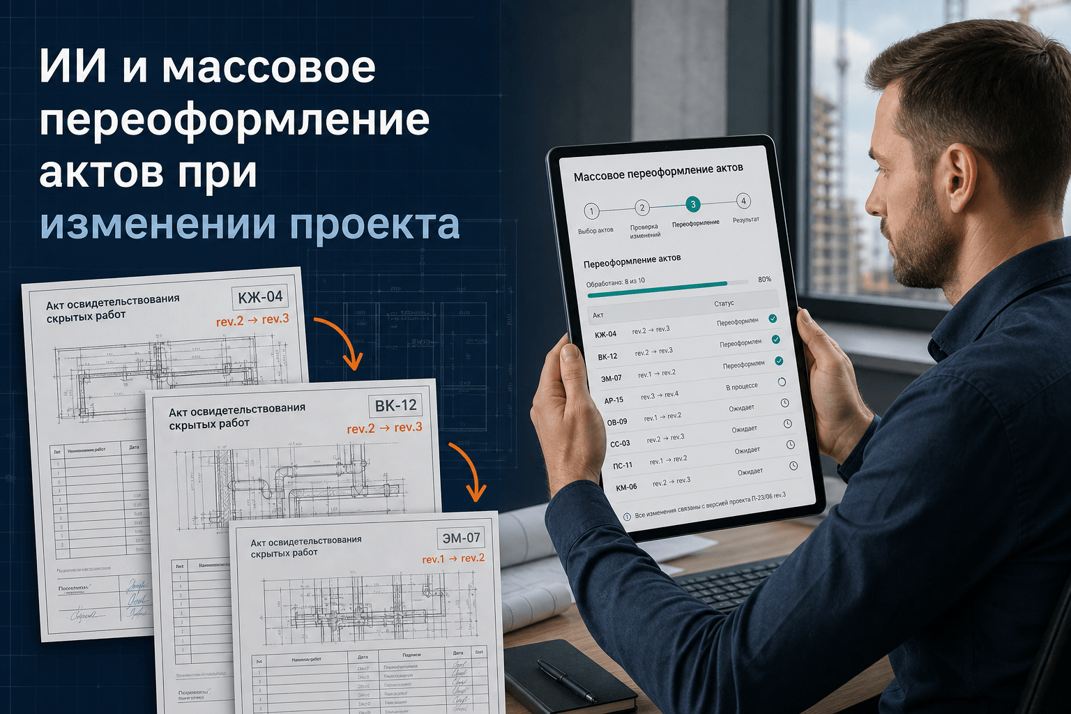 ИИ и массовое переоформление актов при изменении проекта