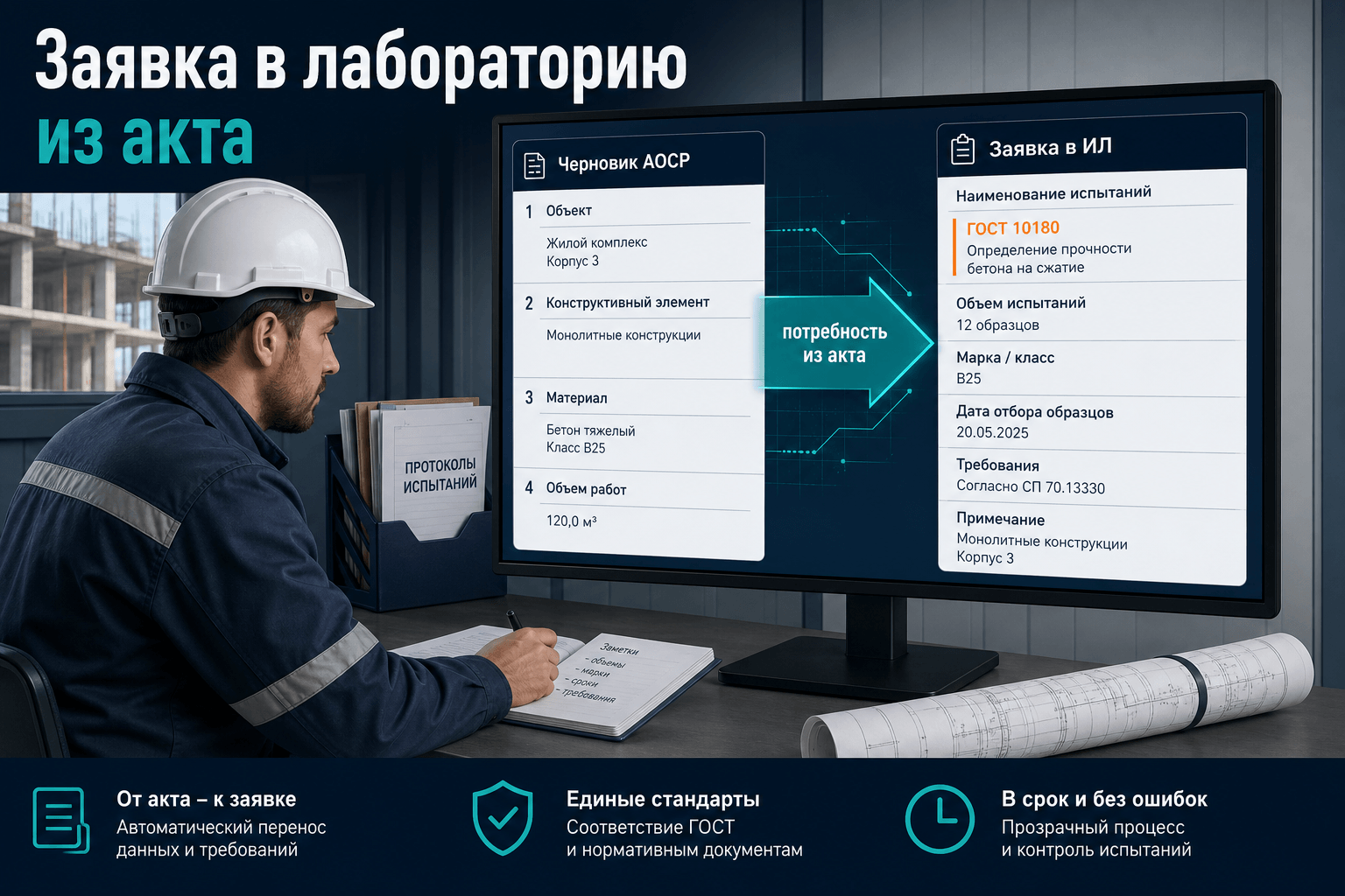 ИИ и заявка в лабораторию из потребности акта