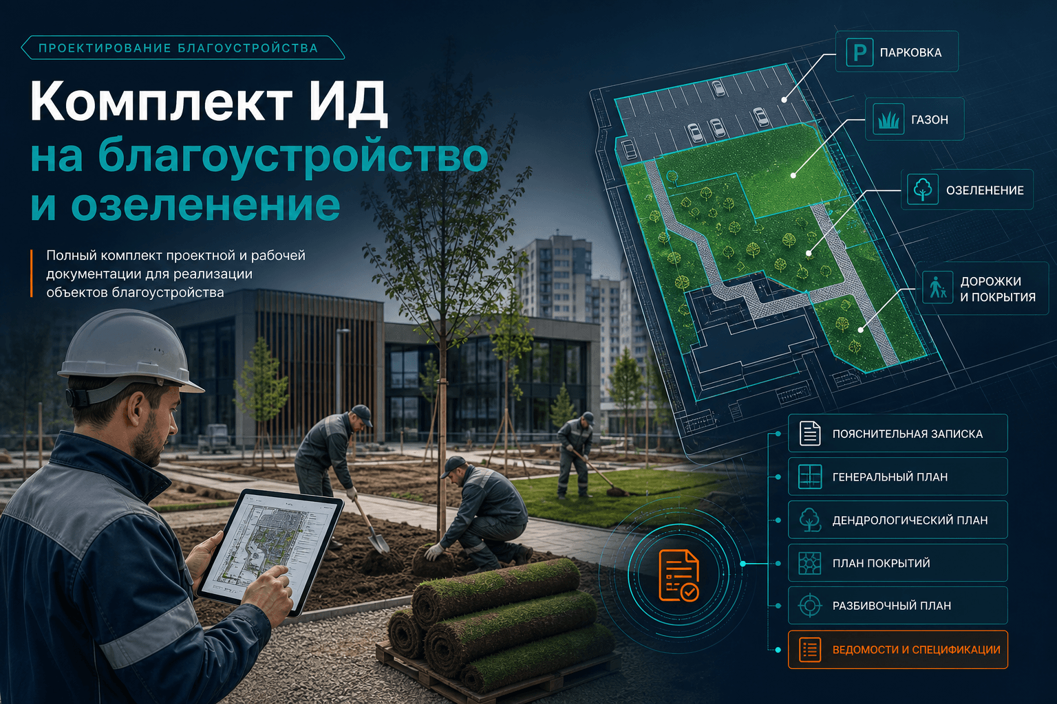 Комплект ИД на благоустройство и озеленение: перечень и порядок для ПТО