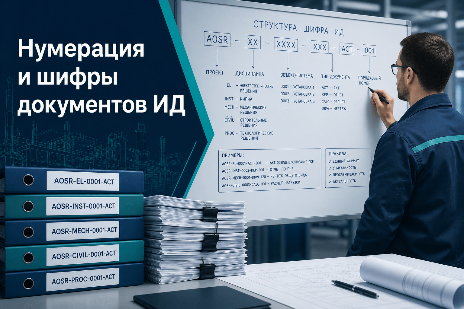 Нумерация и шифры документов ИД: система на 500+ актах