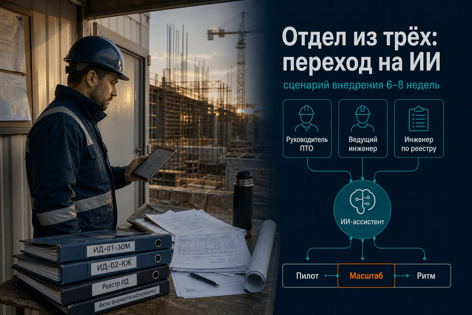 Отдел ПТО из трёх человек переходит на ИИ: сценарий внедрения