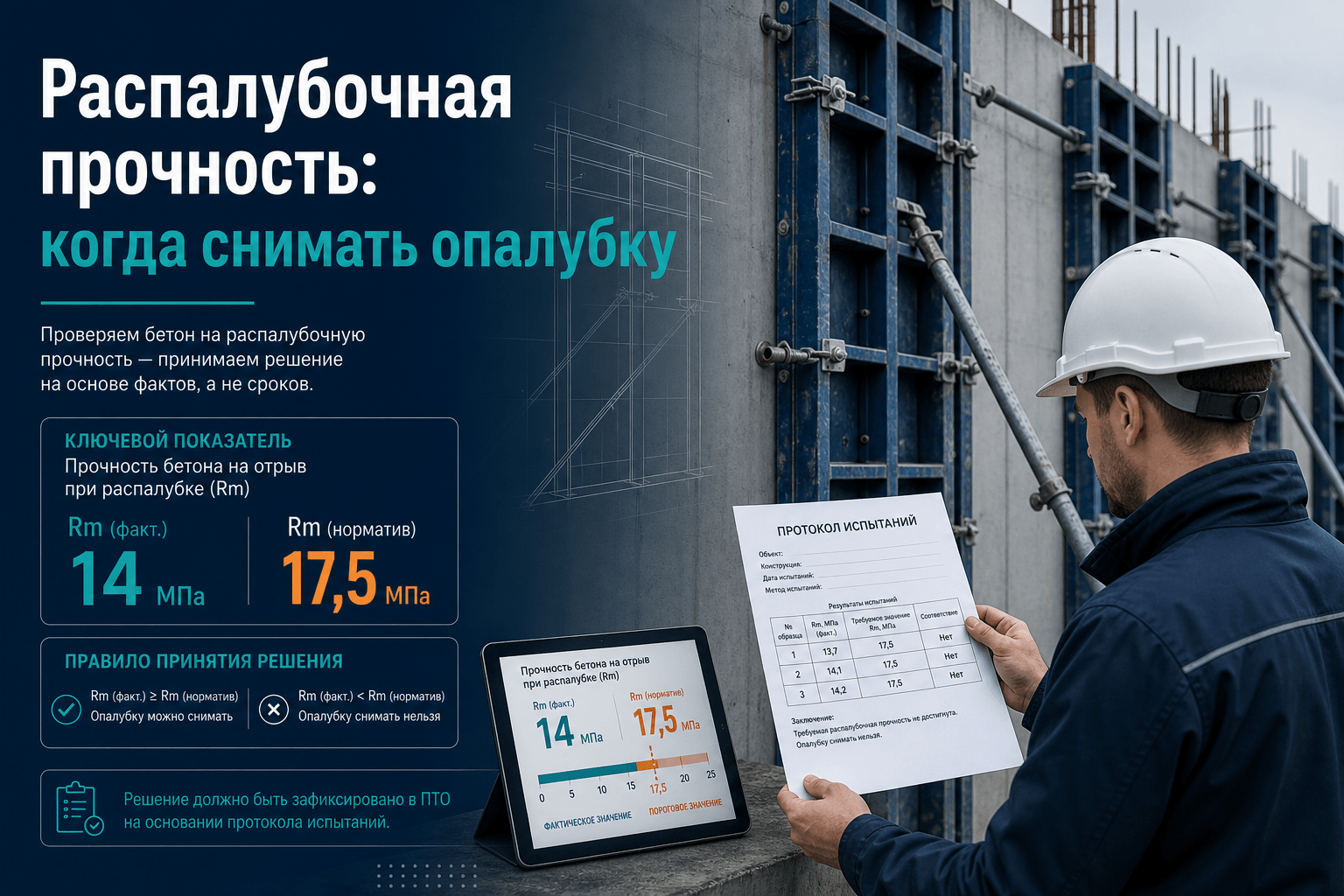 Распалубочная прочность: когда можно снимать опалубку