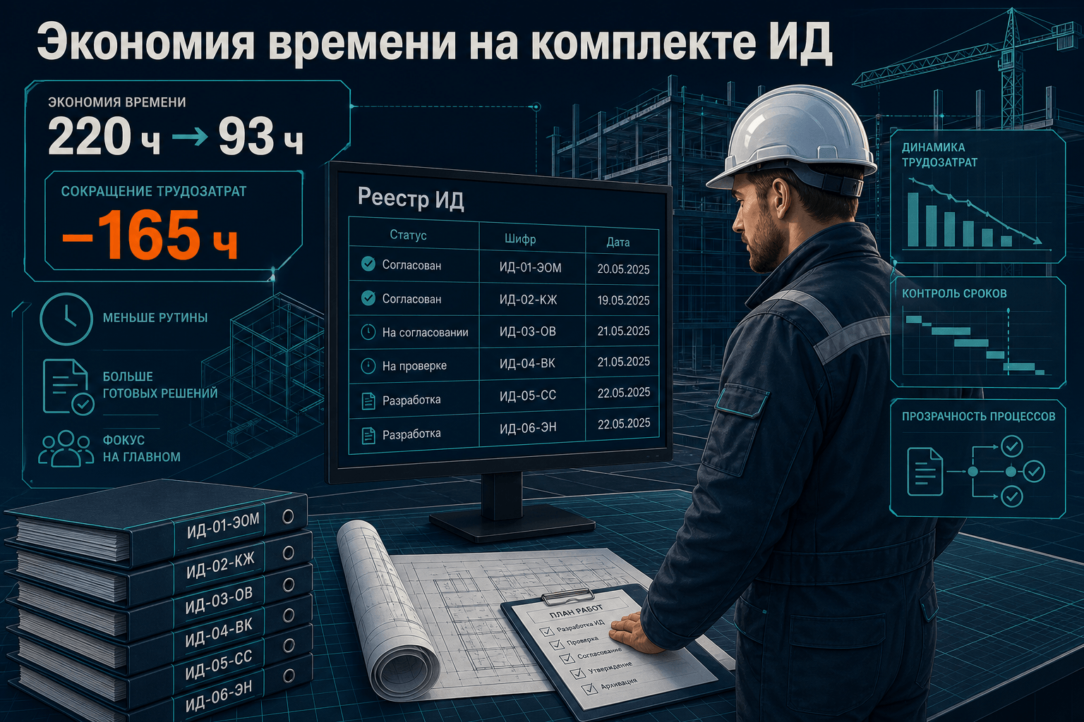 Сколько времени экономит ИИ на комплекте ИД: расчёт на данных