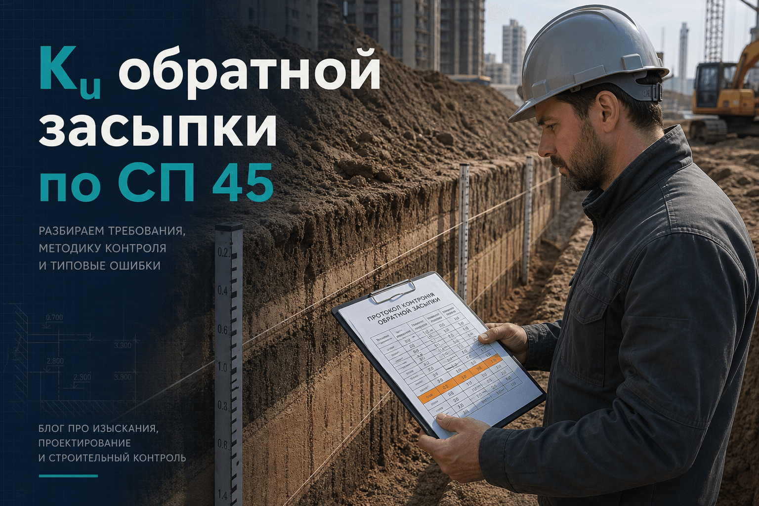 Обратная засыпка по СП 45: коэффициент уплотнения в исполнительной документации