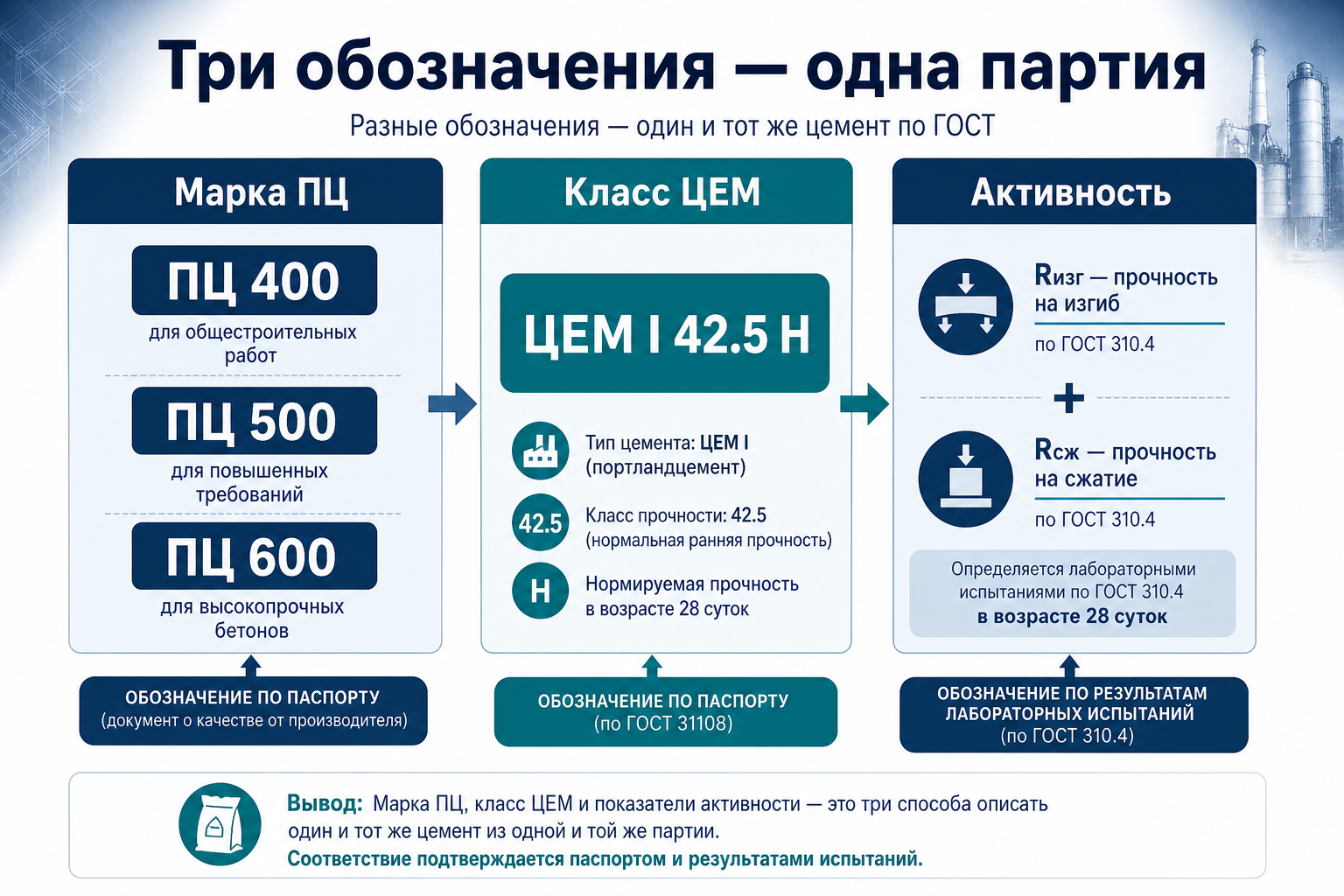 Активность, марка ПЦ и класс ЦЕМ: что с чем сравнивать