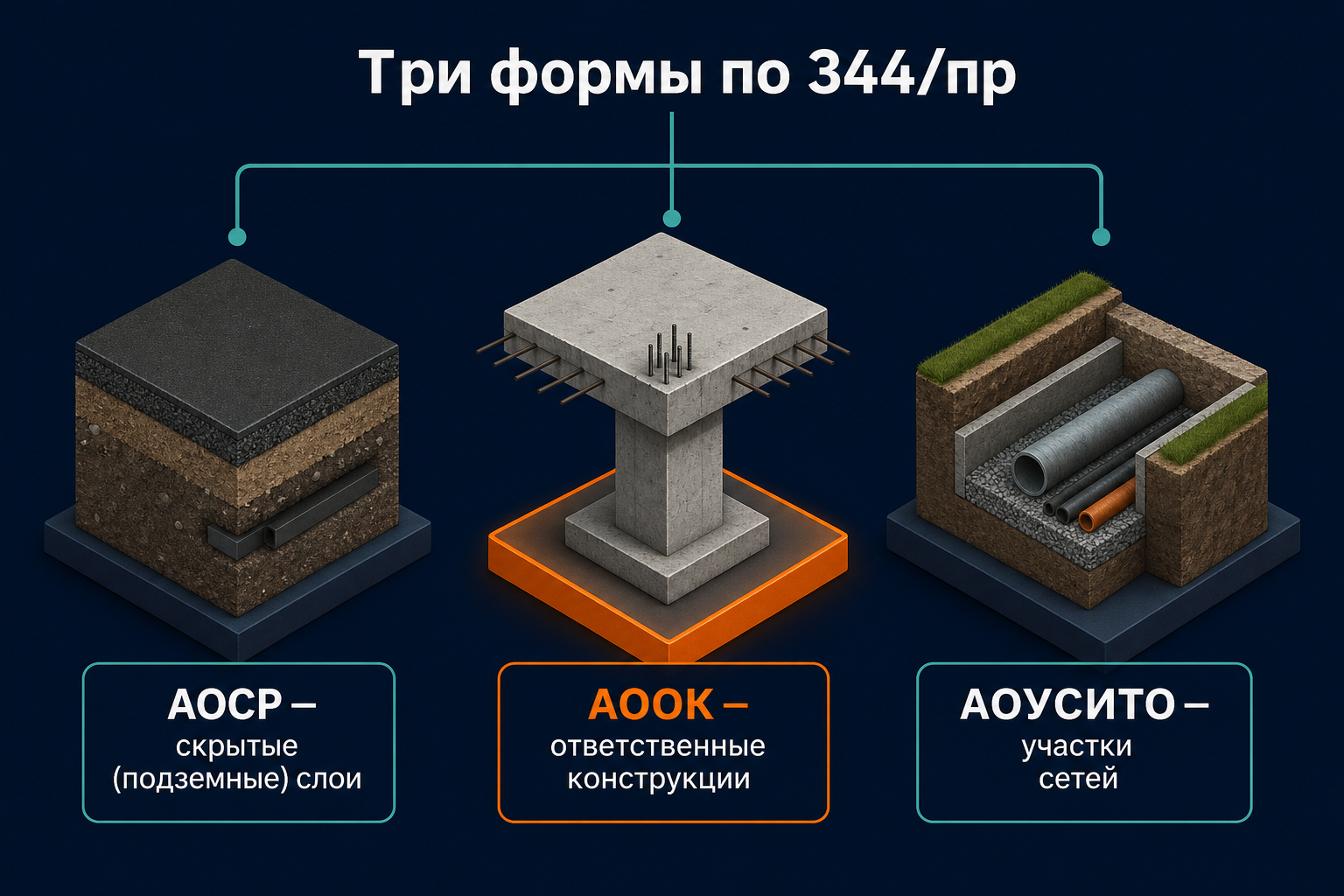 АОСР, АООК и АОУСИТО — три формы по 344/пр