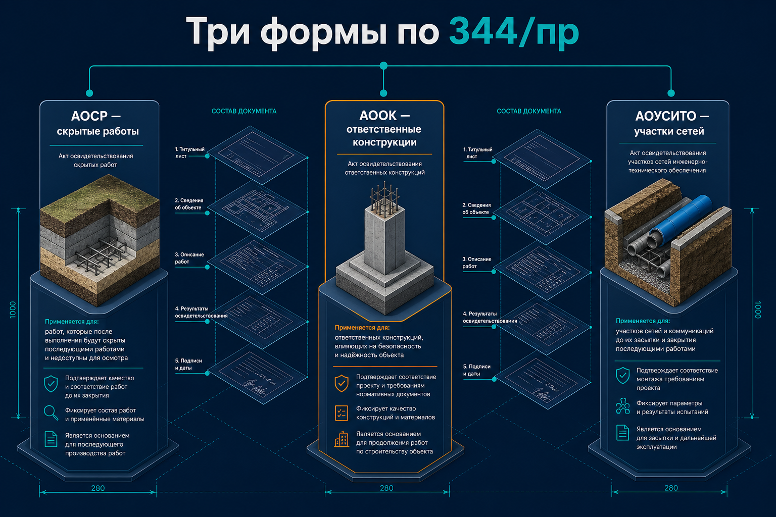 АОСР, АООК и АОУСИТО — три формы по 344/пр