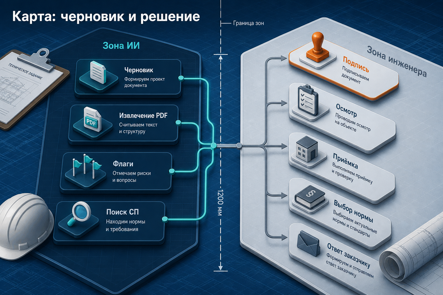Карта зон ИИ и инженера ПТО