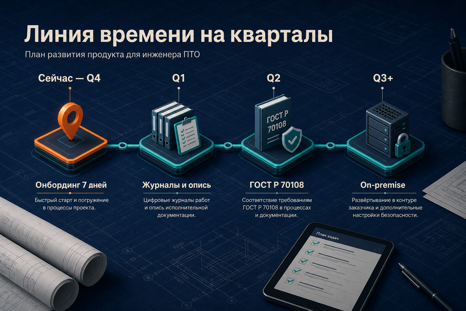 Линия времени дорожной карты LABGO для ПТО