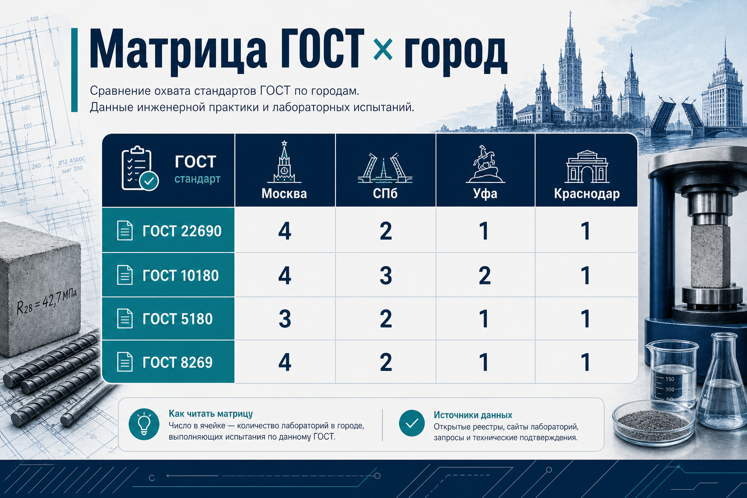 Матрица ГОСТ × город