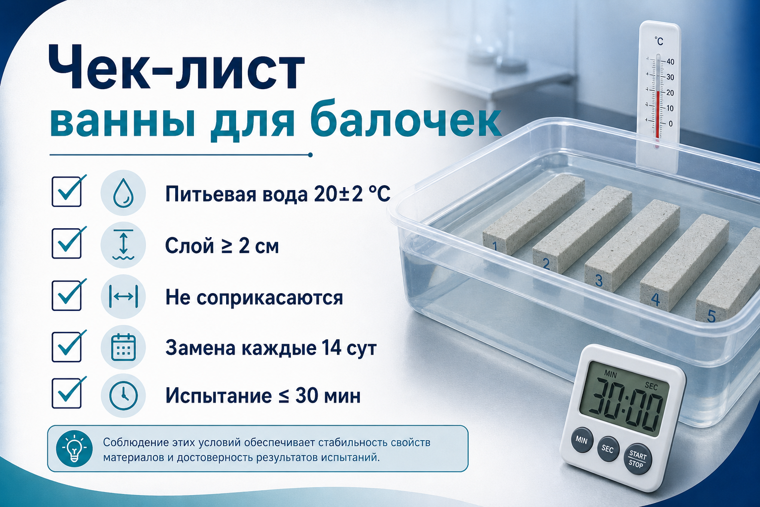 Чек-лист хранения балочек в ванне