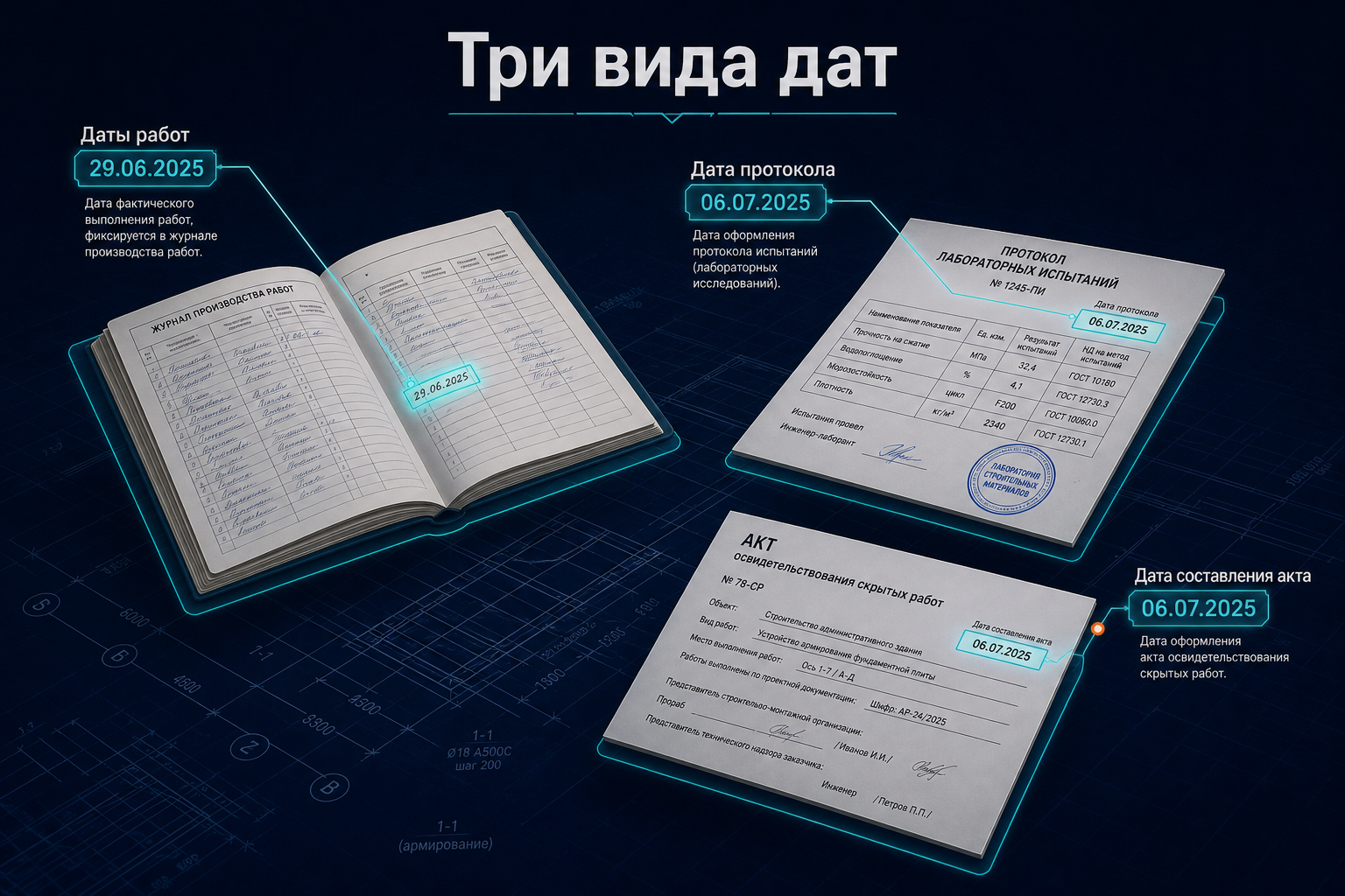 Три вида дат в исполнительной документации