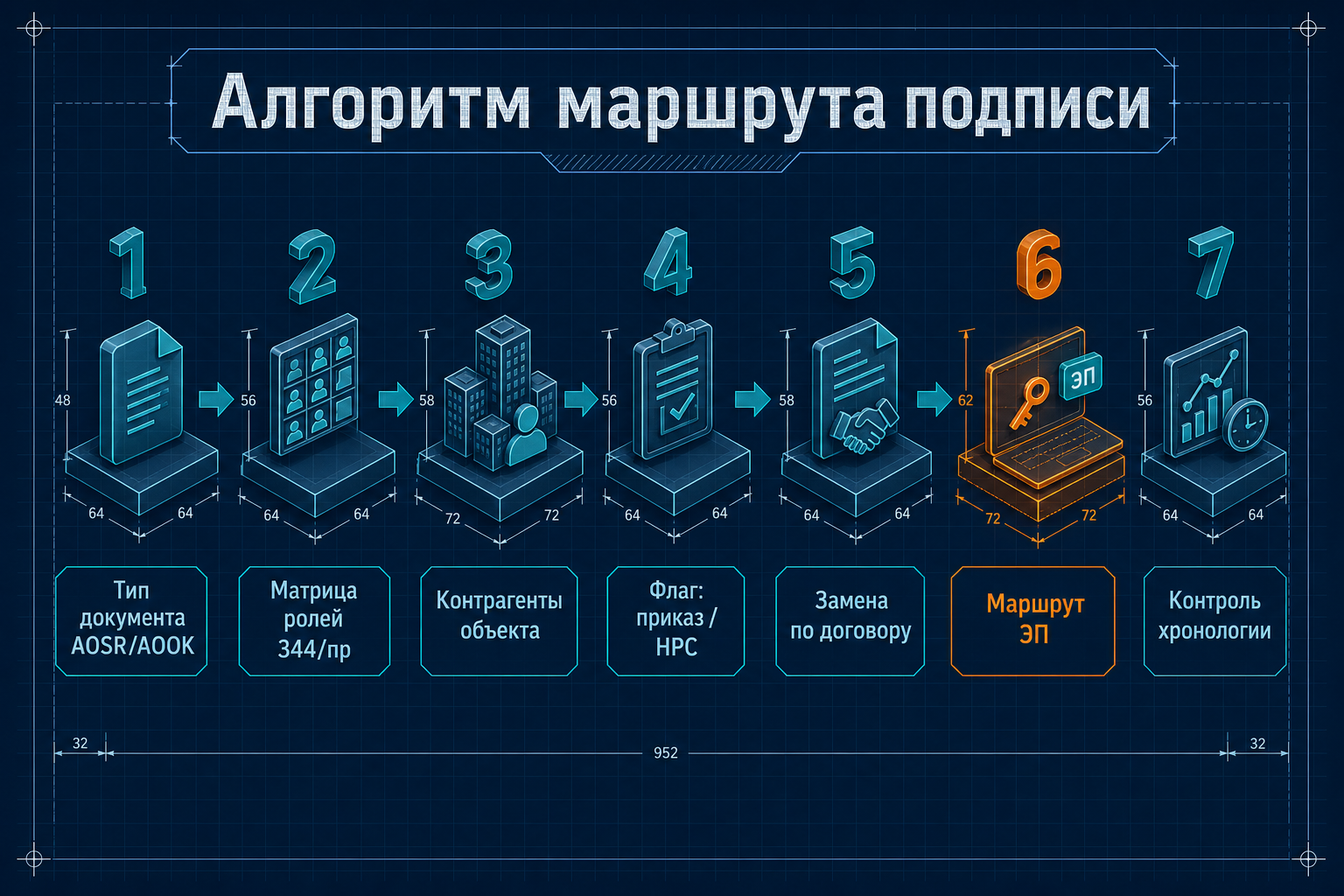 Алгоритм построения маршрута подписи с ИИ