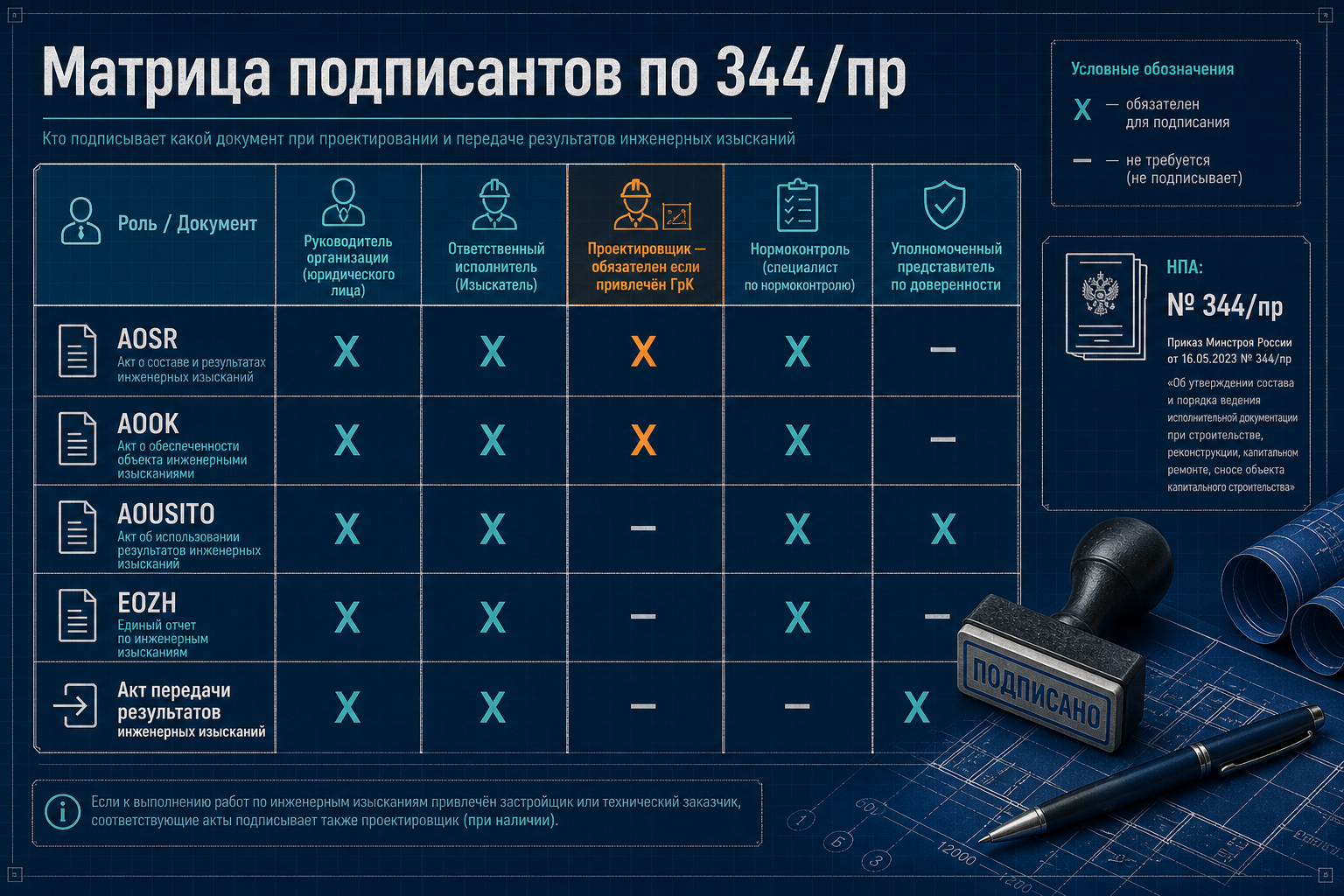 Матрица подписантов по видам документов 344/пр
