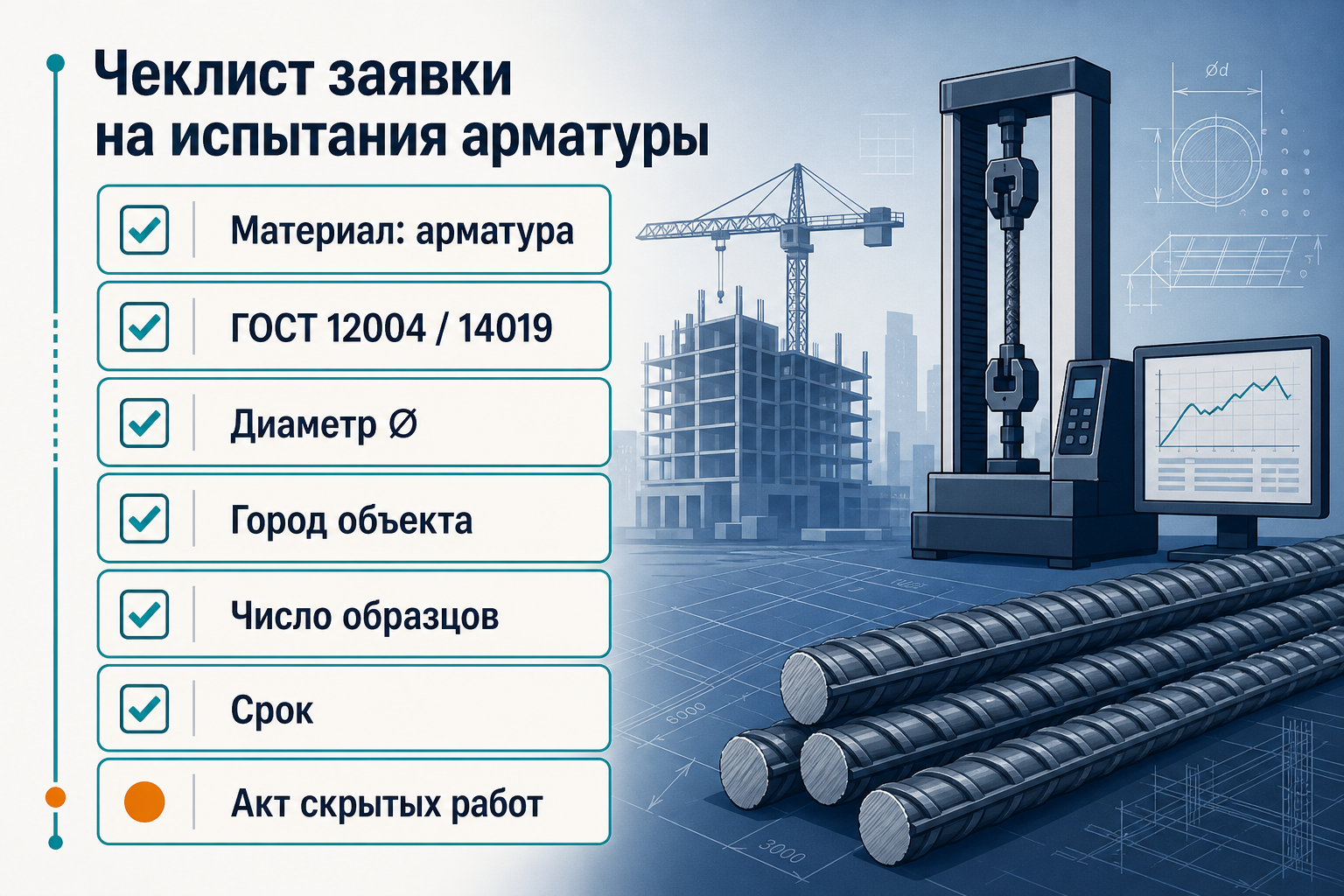 Чеклист заявки на испытания арматуры