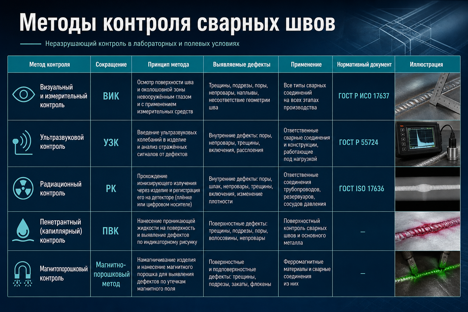 Методы контроля сварных соединений в каталоге LABGO