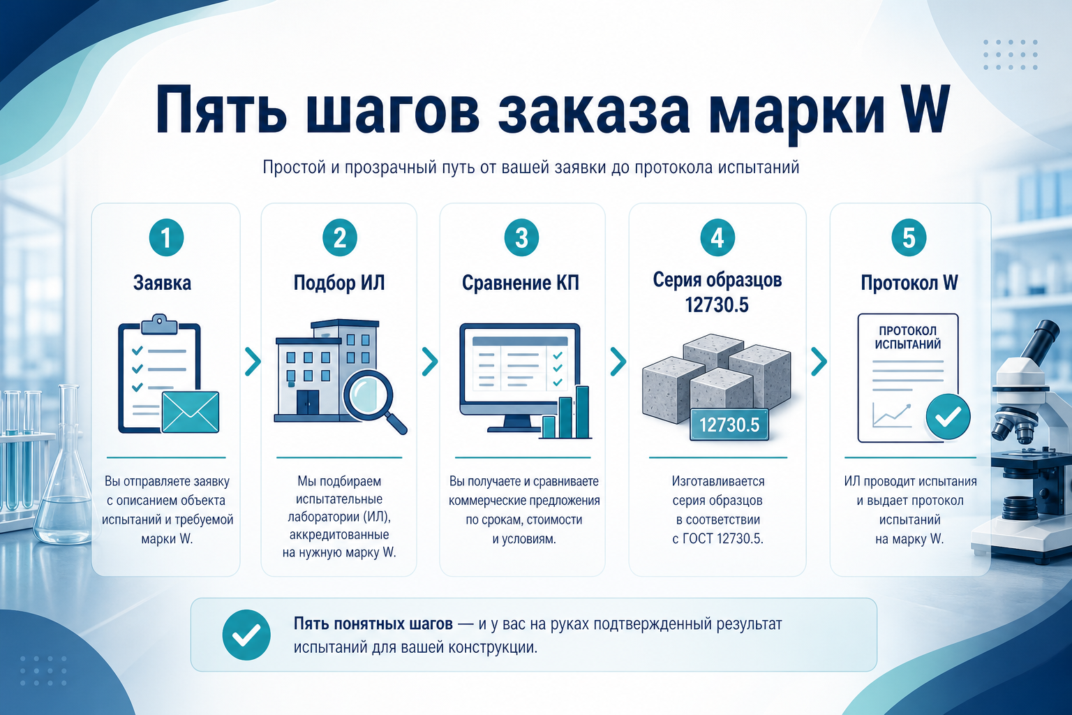 Пять шагов заказа испытаний марки W на LABGO