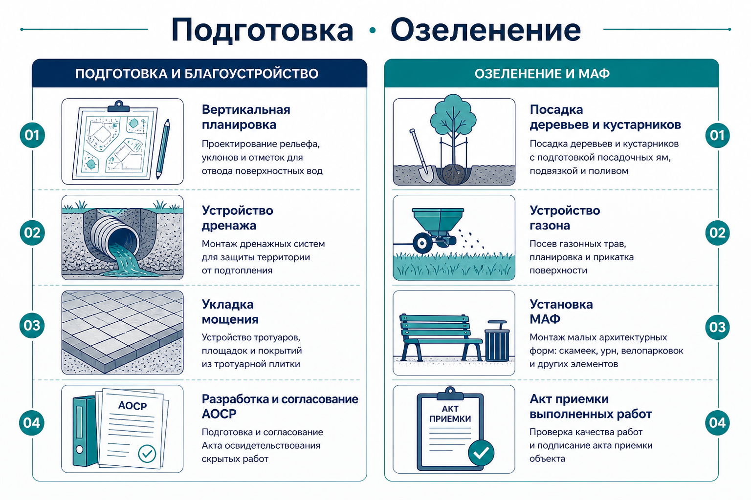 Два контура ИД: инженерное благоустройство и озеленение