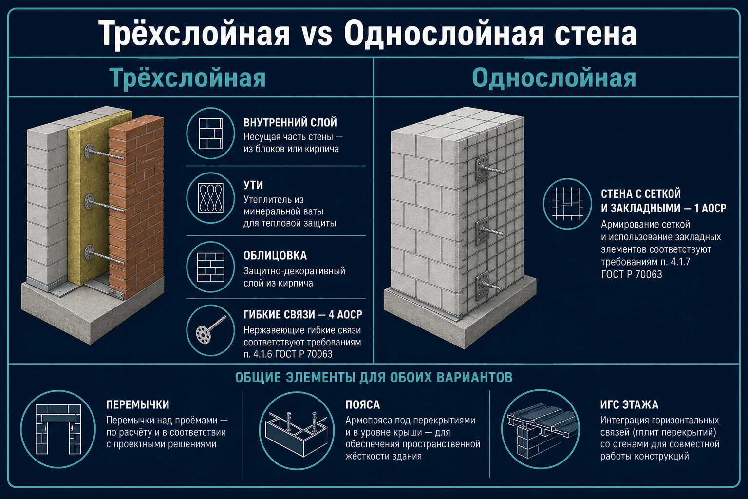 Типы стен — разные акты скрытых работ на кладку
