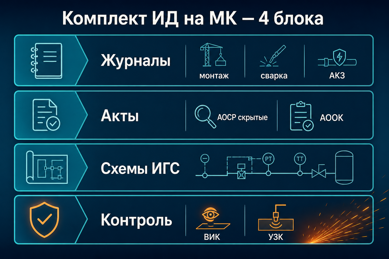 Блоки комплекта ИД на металлоконструкции