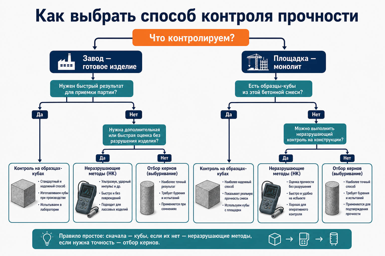 Как выбрать способ контроля прочности