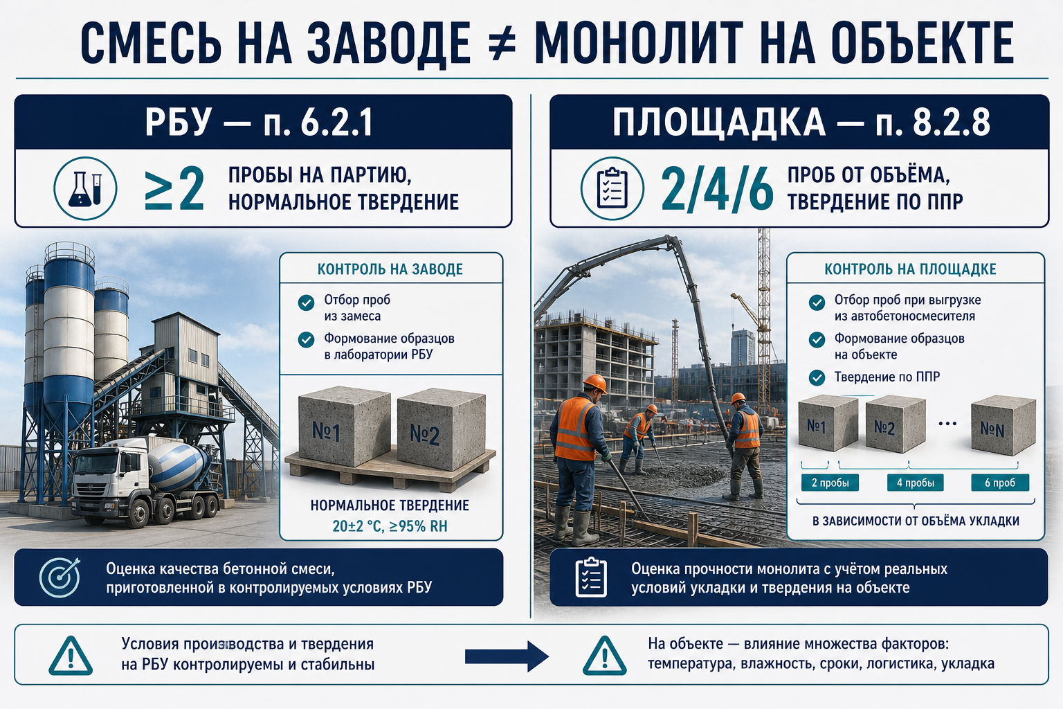 Отбор проб: РБУ п. 6.2.1 vs площадка п. 8.2.8