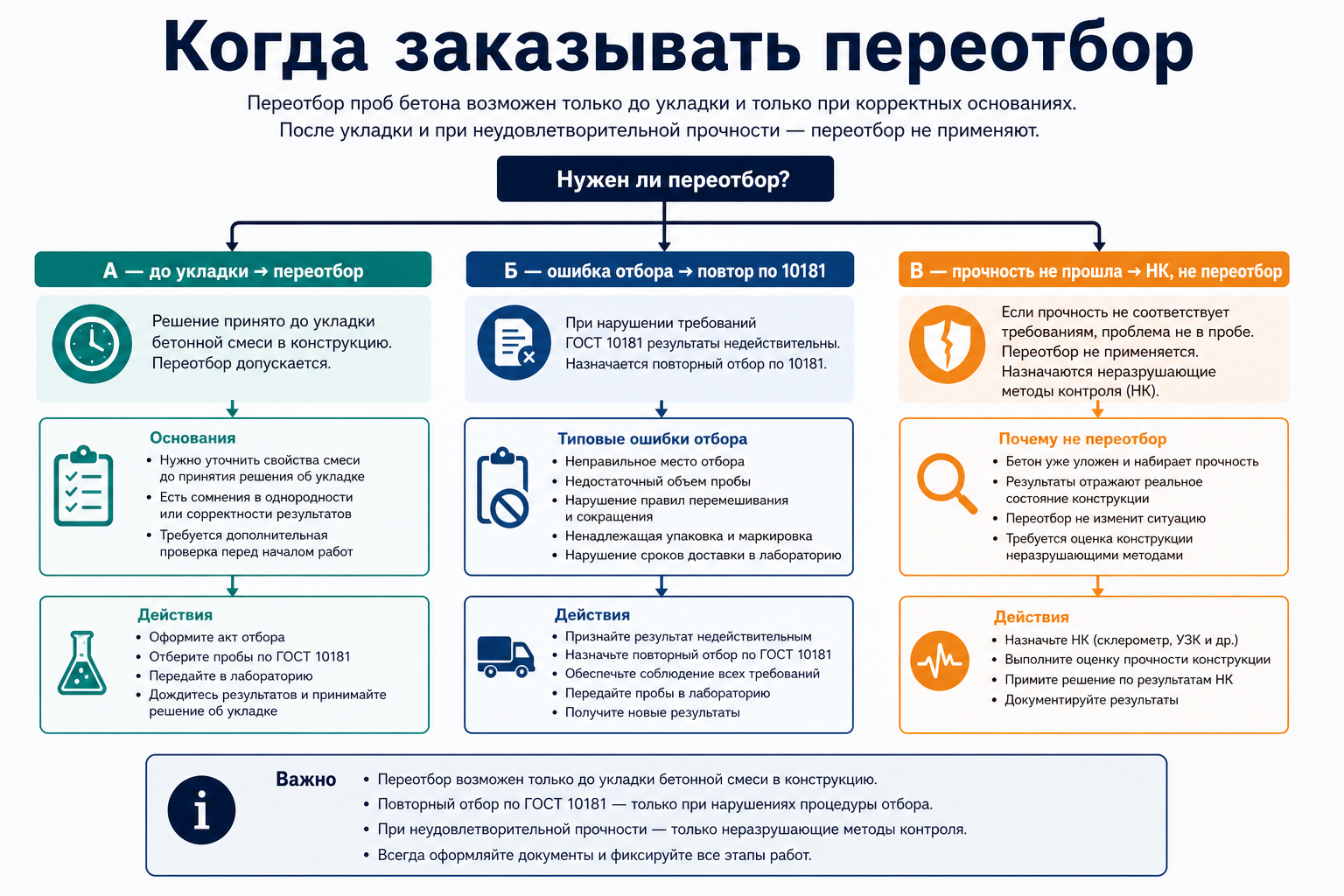 Дерево решений: когда ПТО заказывает переотбор проб