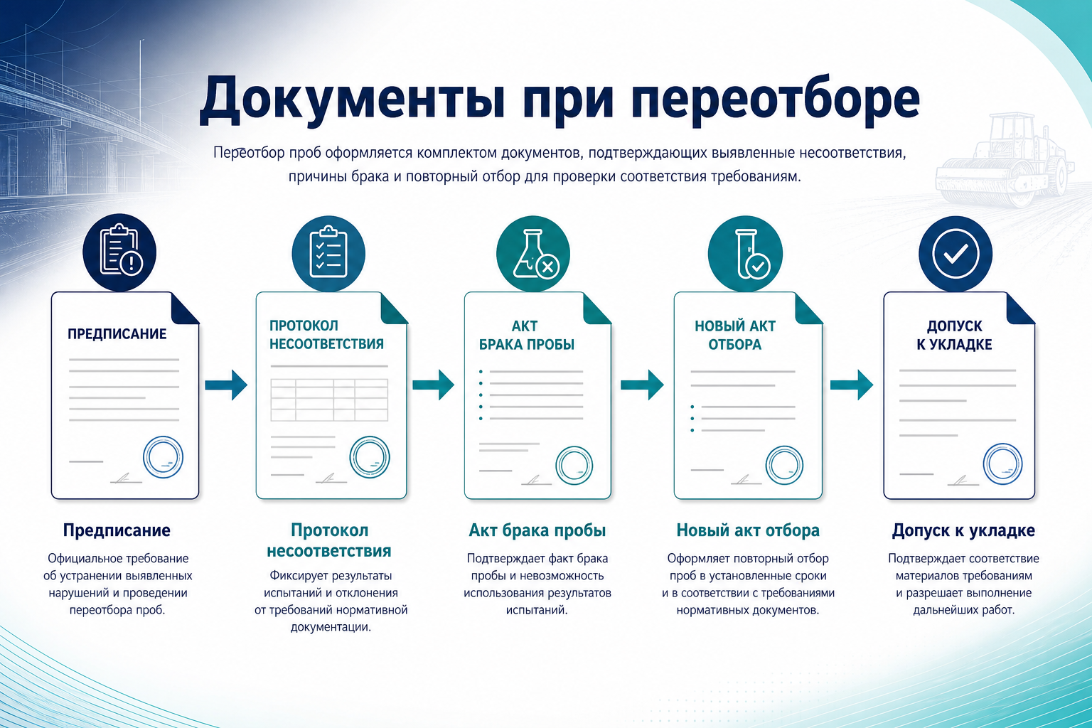 Документы при переотборе проб — маршрут ПТО