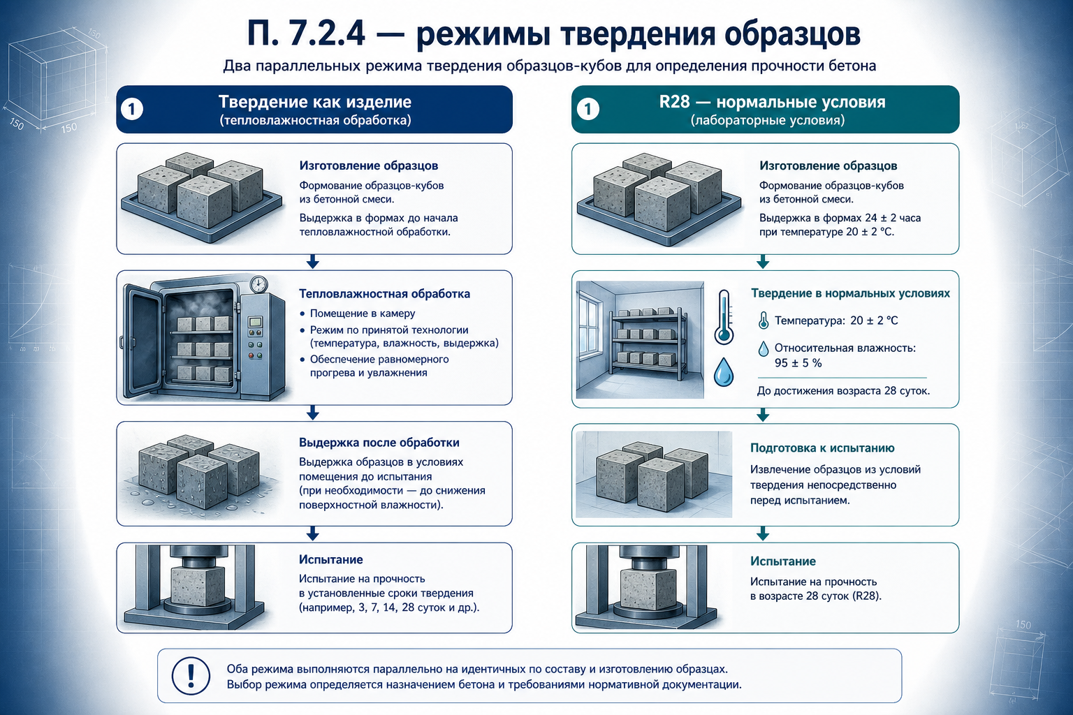 П. 7.2.4 — твердение образцов как изделие и R28