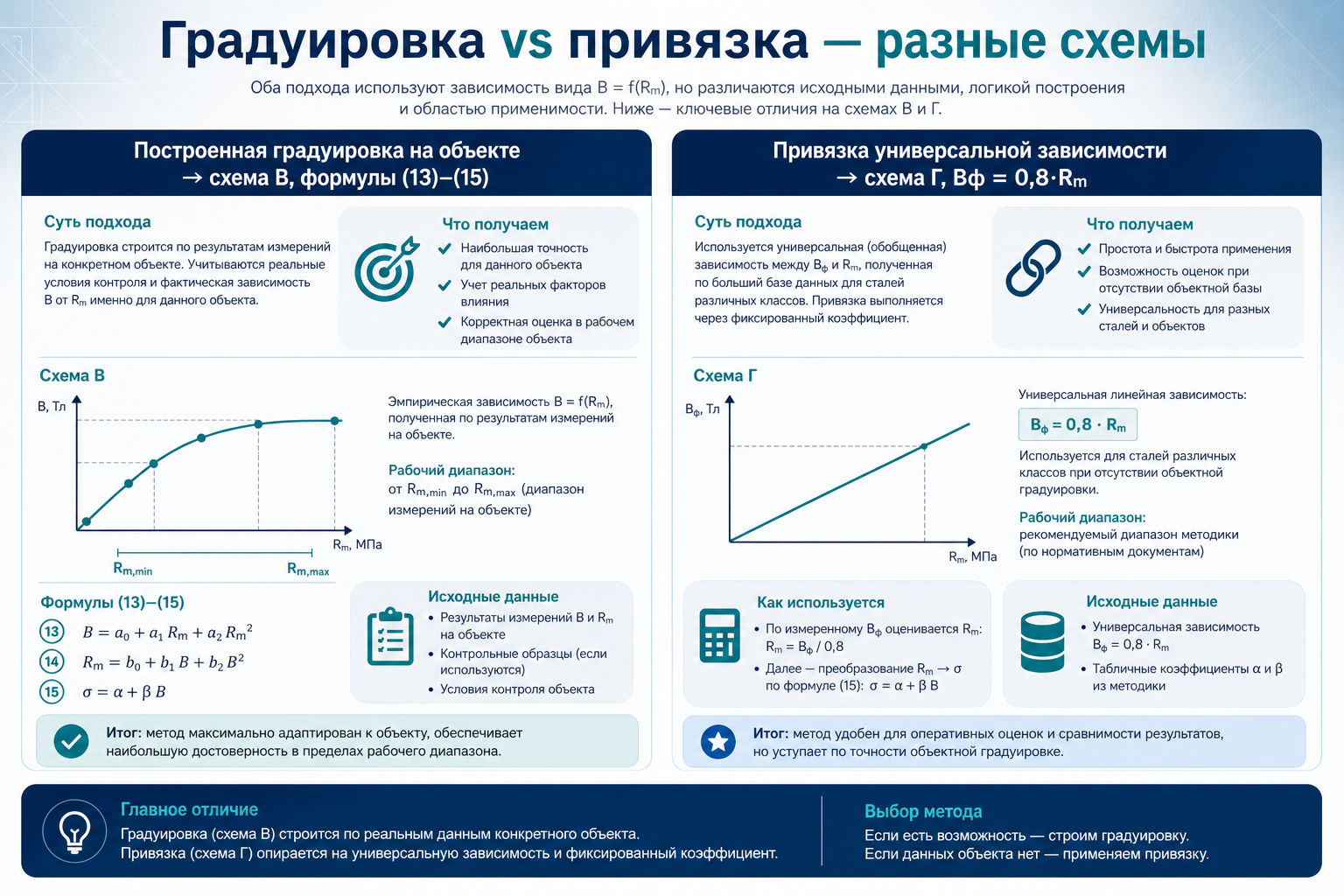 Градуировка на объекте vs привязка — разные схемы оценки