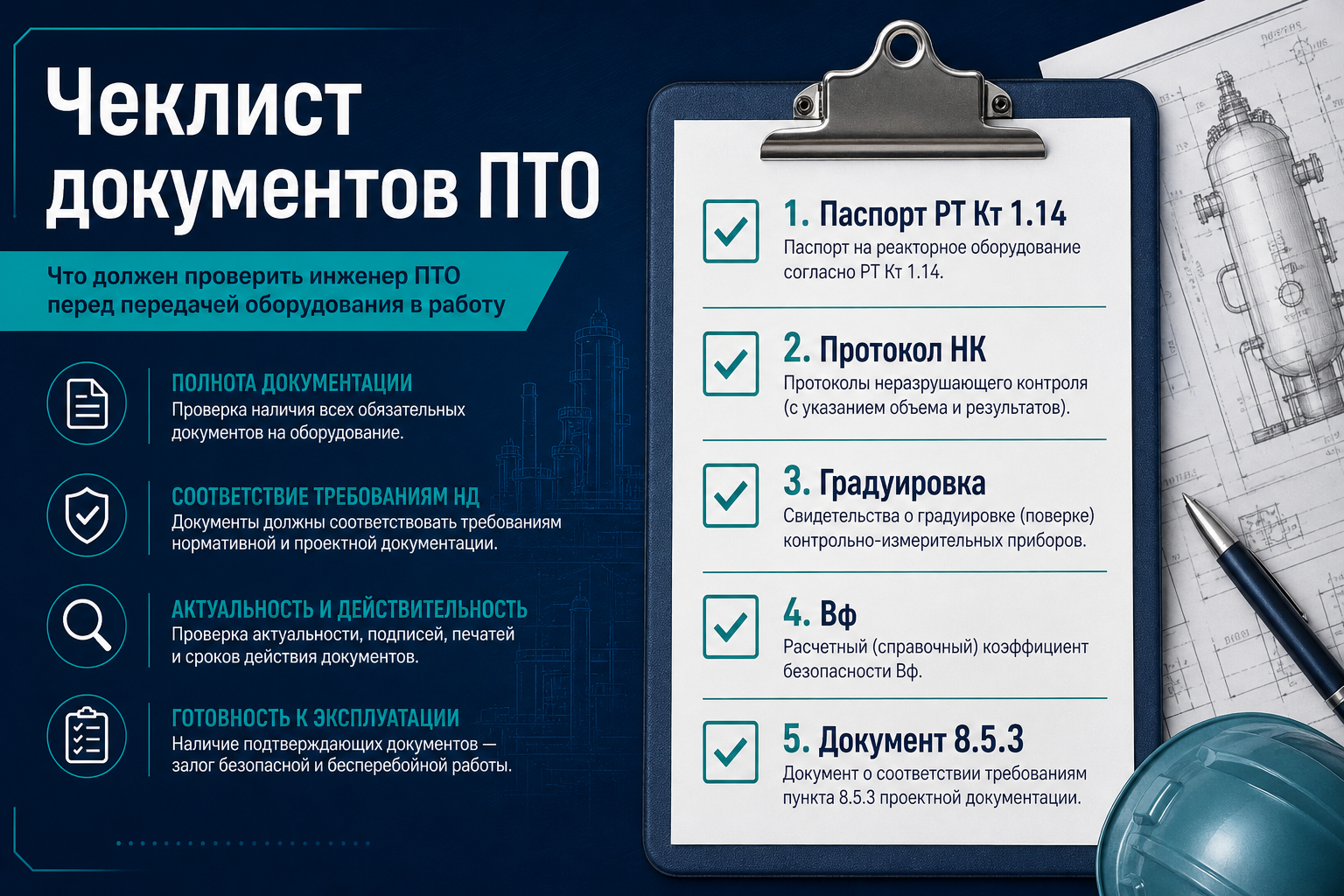 Чеклист документов ПТО при приёмке B60+