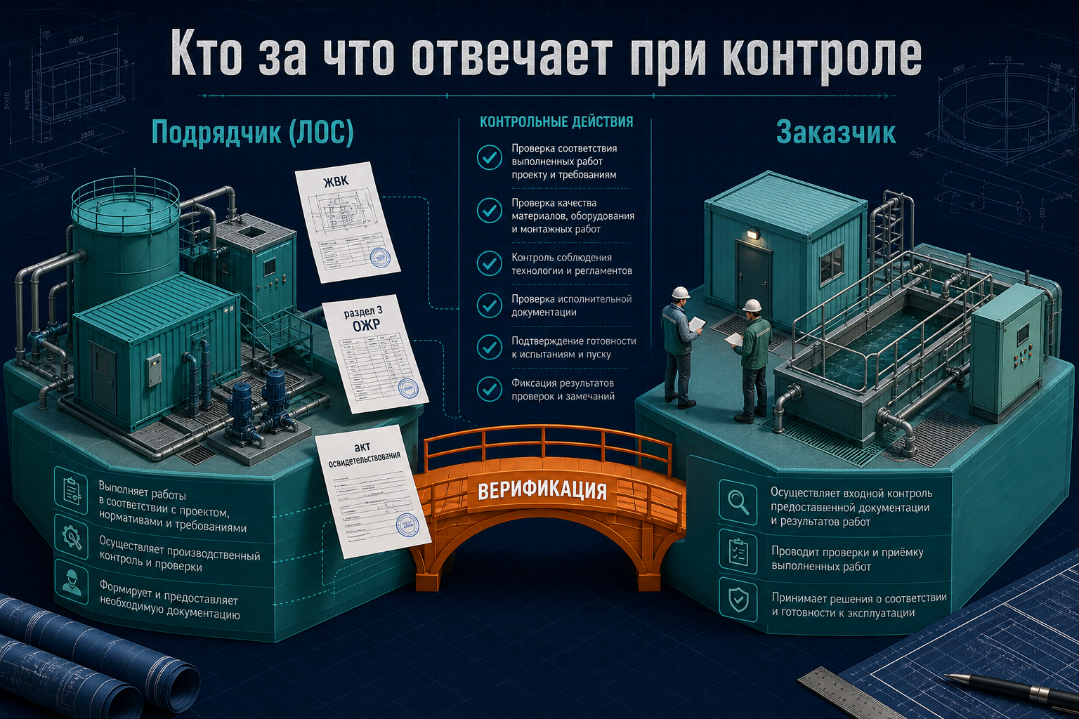 Распределение контроля между подрядчиком и заказчиком