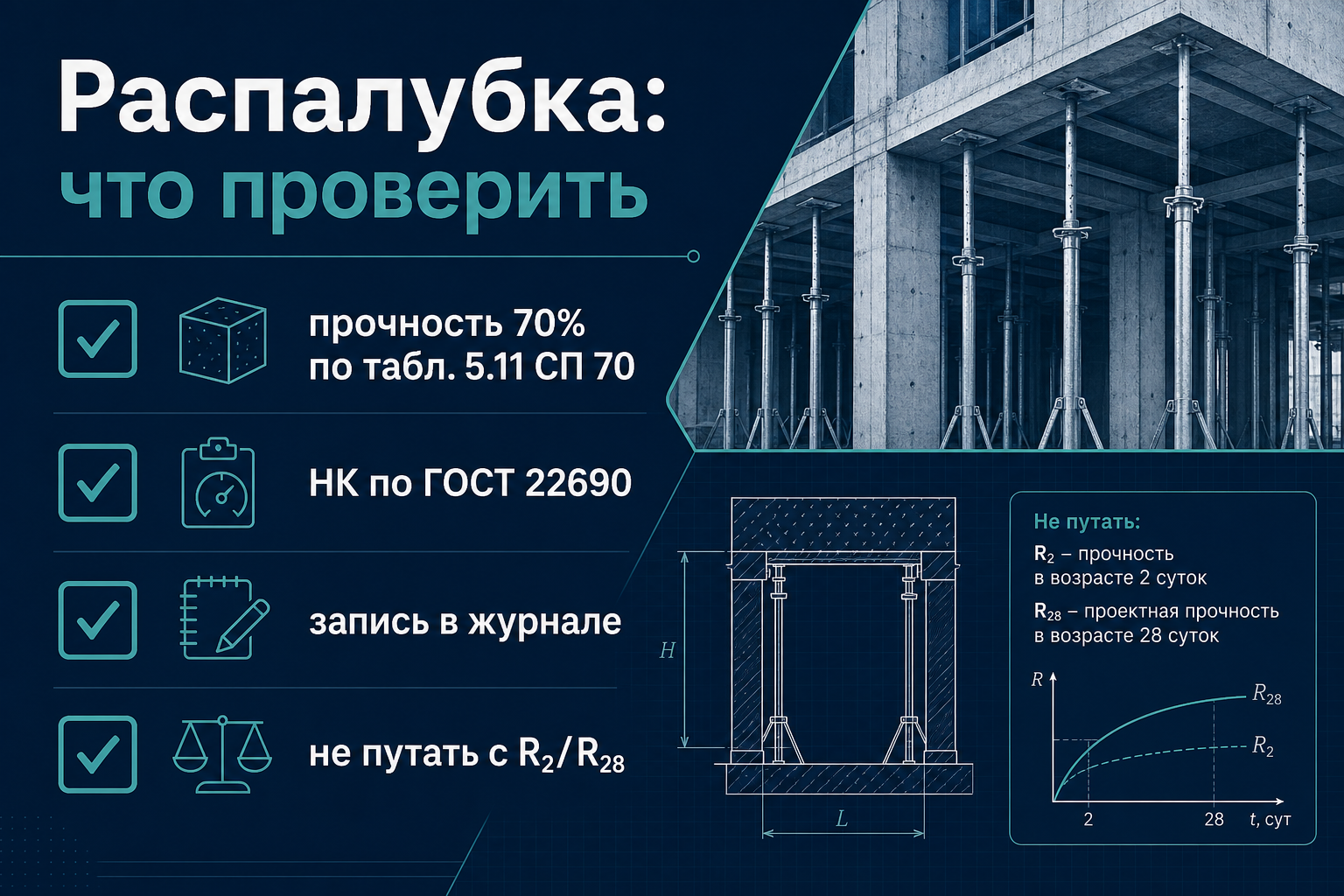 Чеклист распалубки и контроля R₂/R₂₈
