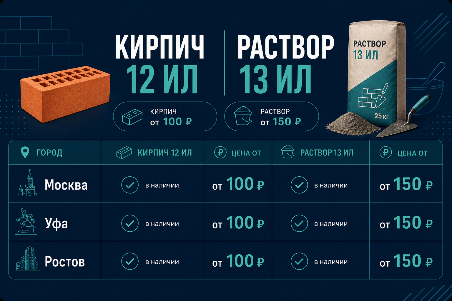 Кирпич и раствор — города