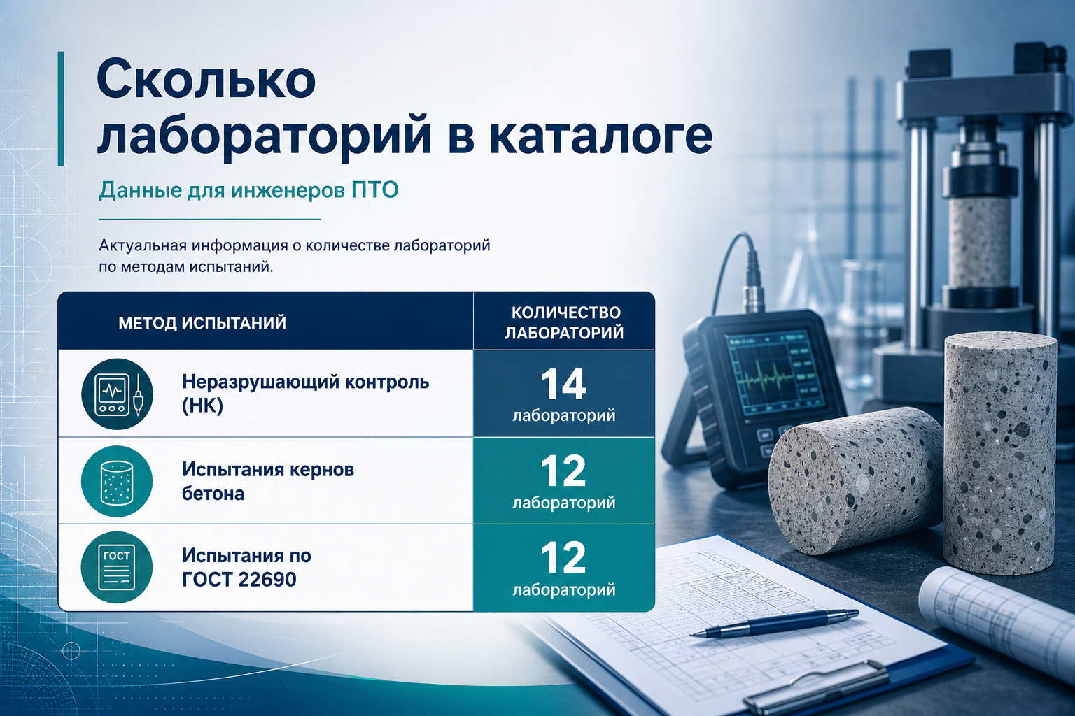 Сколько лабораторий в каталоге