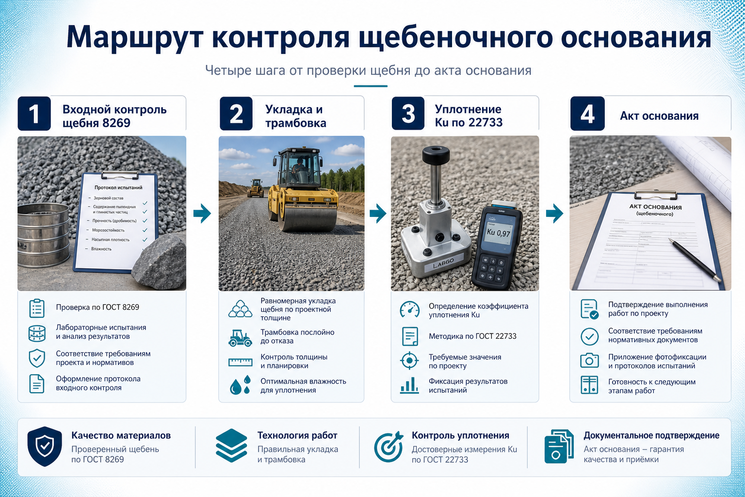 Маршрут контроля щебеночного основания