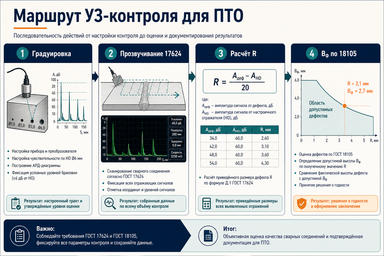 Маршрут УЗ-контроля для ПТО