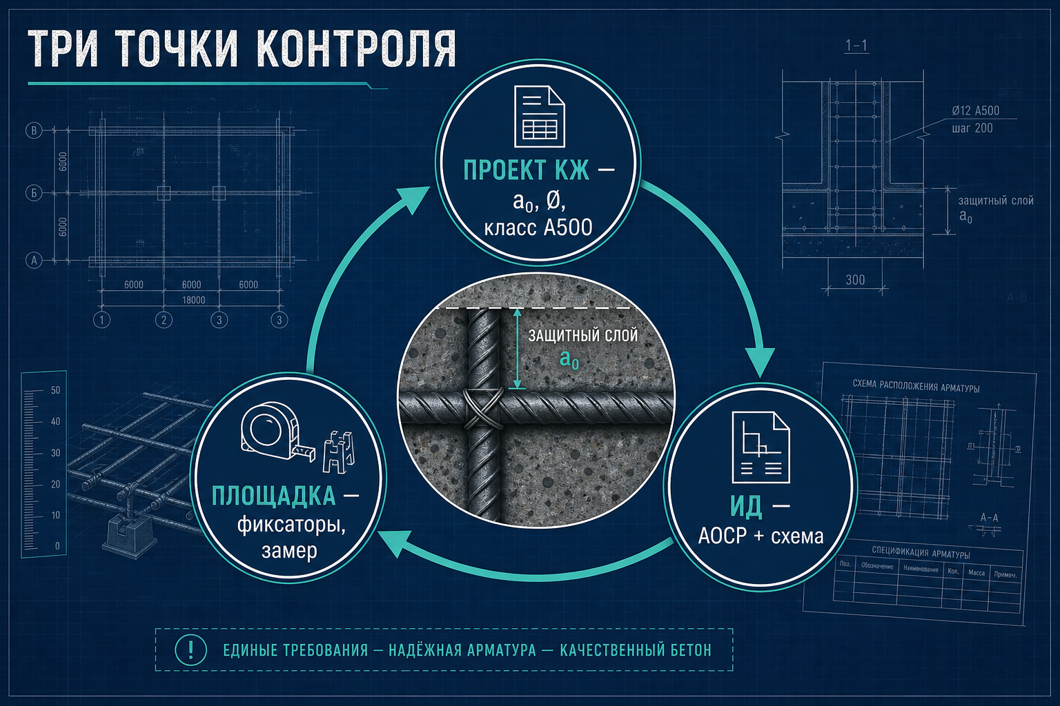 Контроль защитного слоя — три точки сверки
